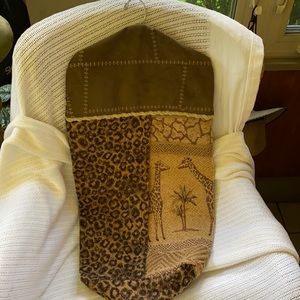 Custom made jungle theme nursery decor hanging diaper storage bag & 2 pillows